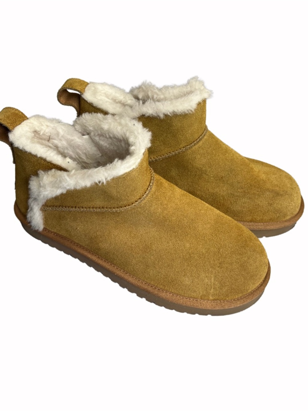 Koolaburra by UGG Mini Suede Boots Chestnut Faux Fur Women’s 7